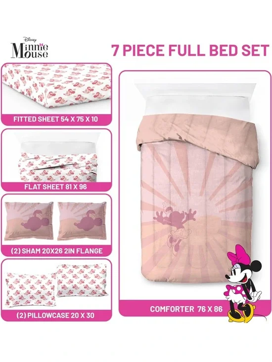 Disney Minnie Mouse Full Size Comforter Set - 7 Piece - Picture 3 of 10